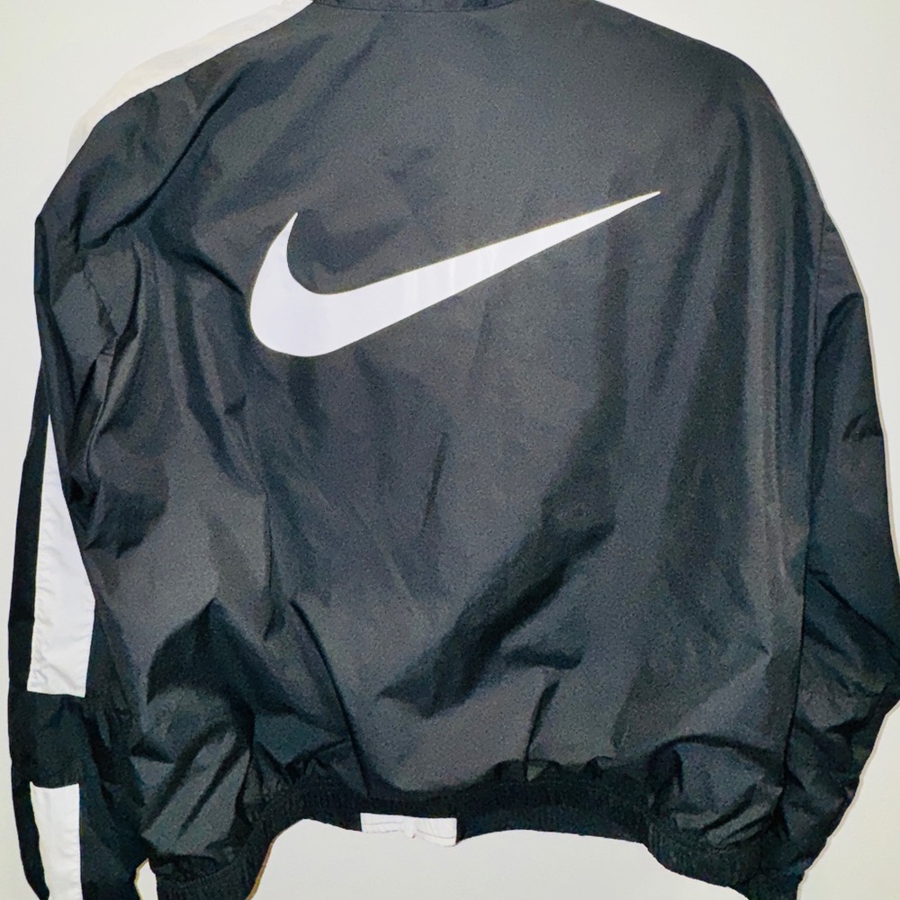 Nike Full Zip Windbreaker Jacket L Oversized Big Swoosh CZ8800-010